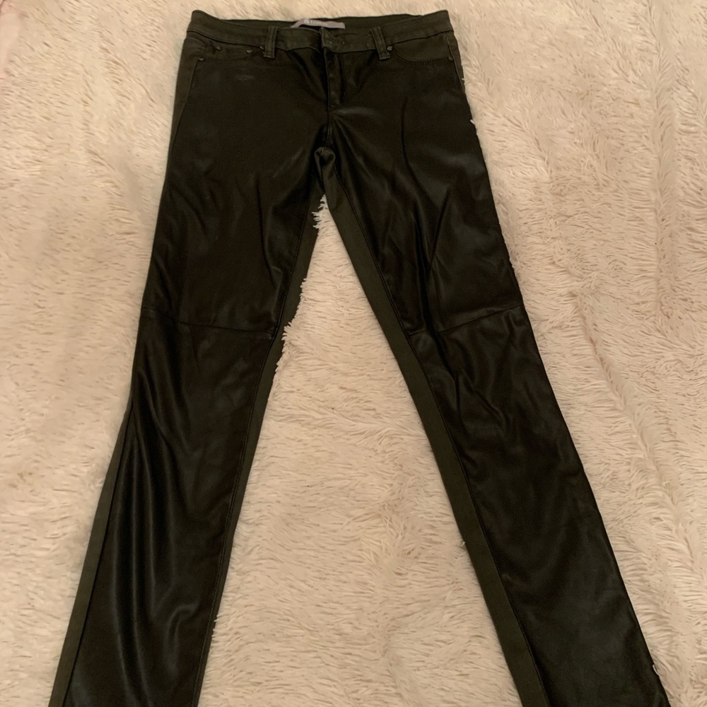 Skinny Charcoal gray faux leather skinny jean